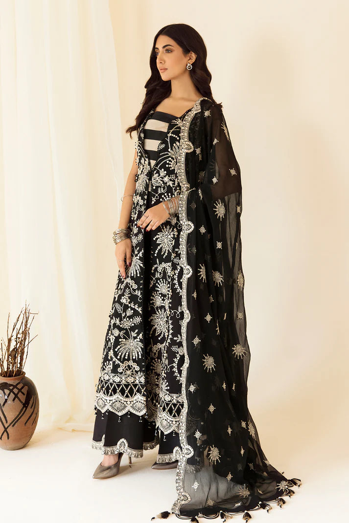 Embroidered Chiffon Black - V14D03 - Meeras