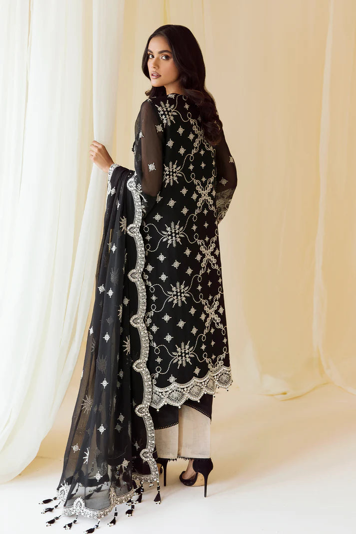 Embroidered Chiffon Black - V14D03 - Meeras