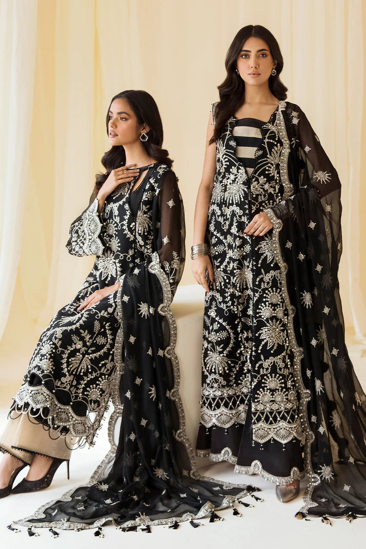 Embroidered Chiffon Black - V14D03 - Meeras