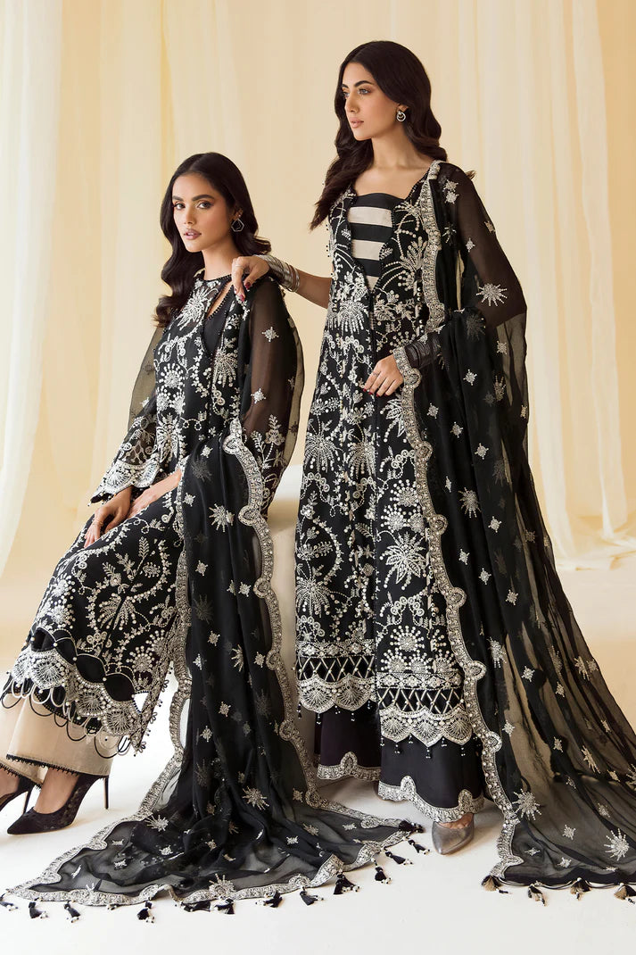 Embroidered Chiffon Black - V14D03 - Meeras