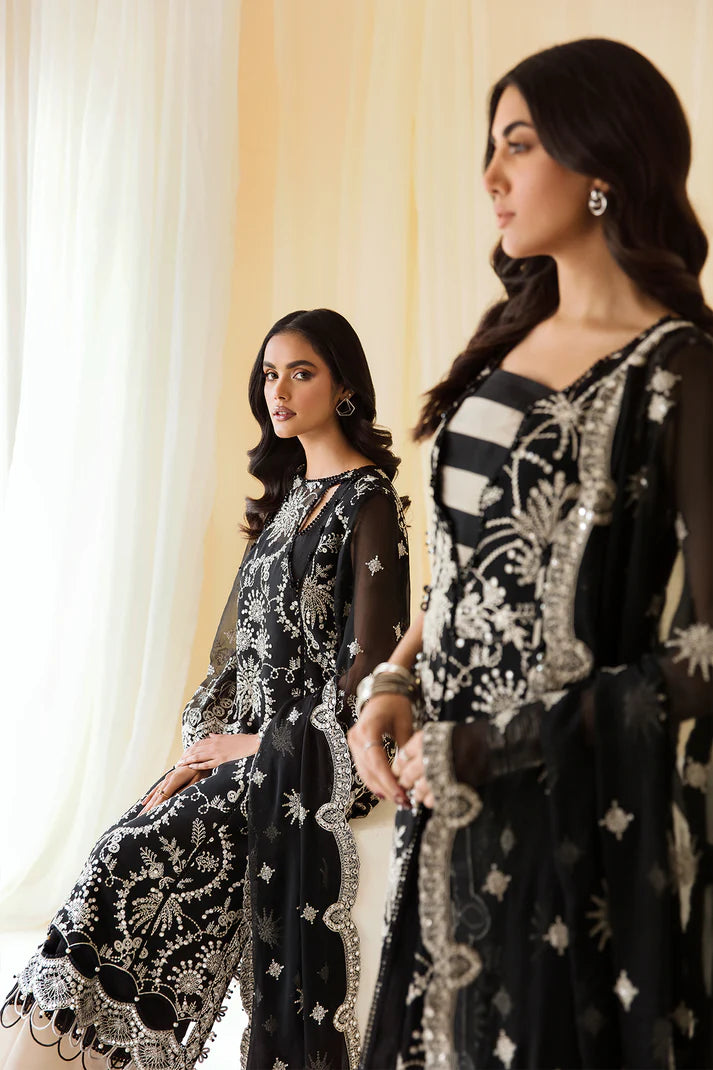 Embroidered Chiffon Black - V14D03 - Meeras