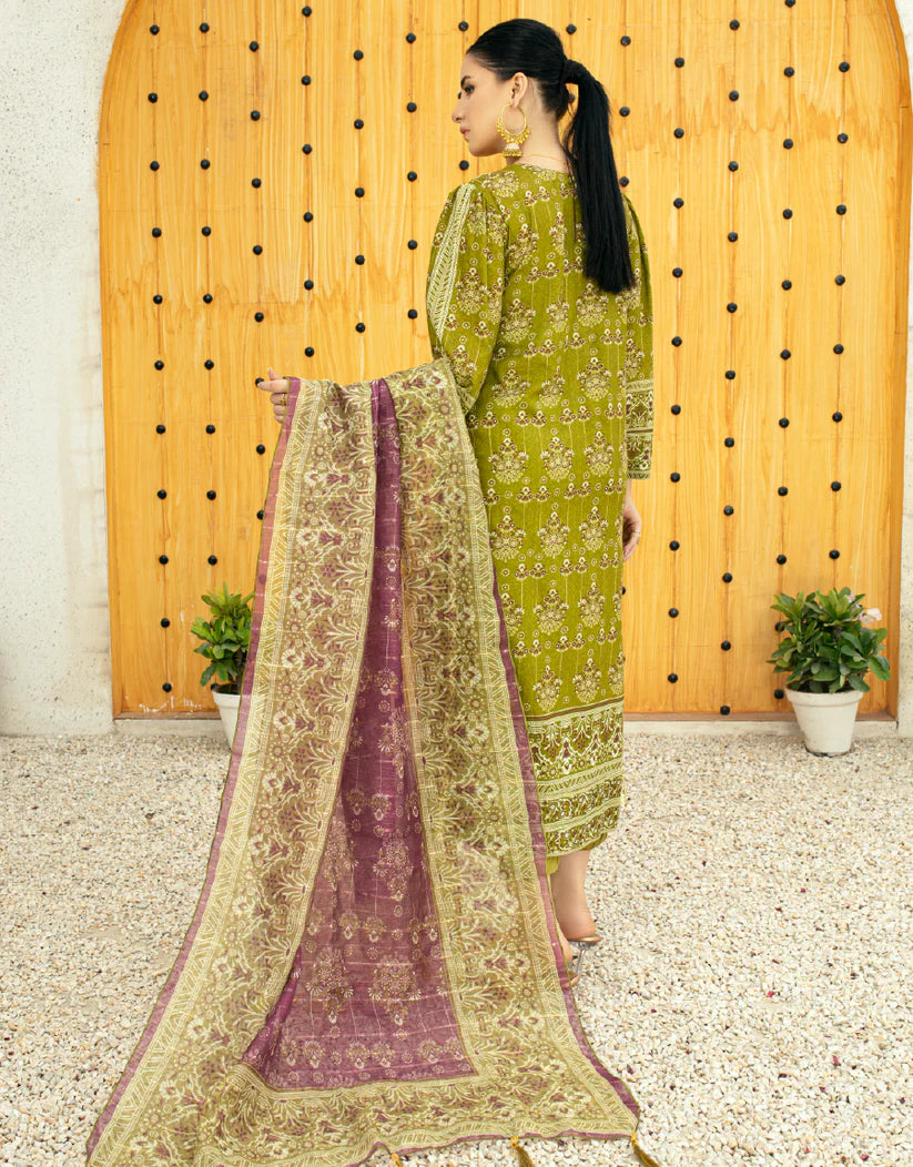 AY - 011 - 3 piece Unstitched Embroidered Lawn