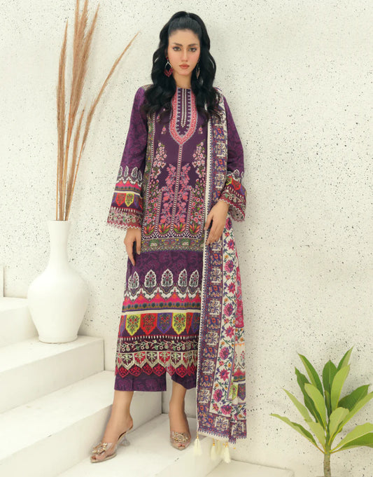 AY - 014 - 3 piece Unstitched Embroidered Lawn