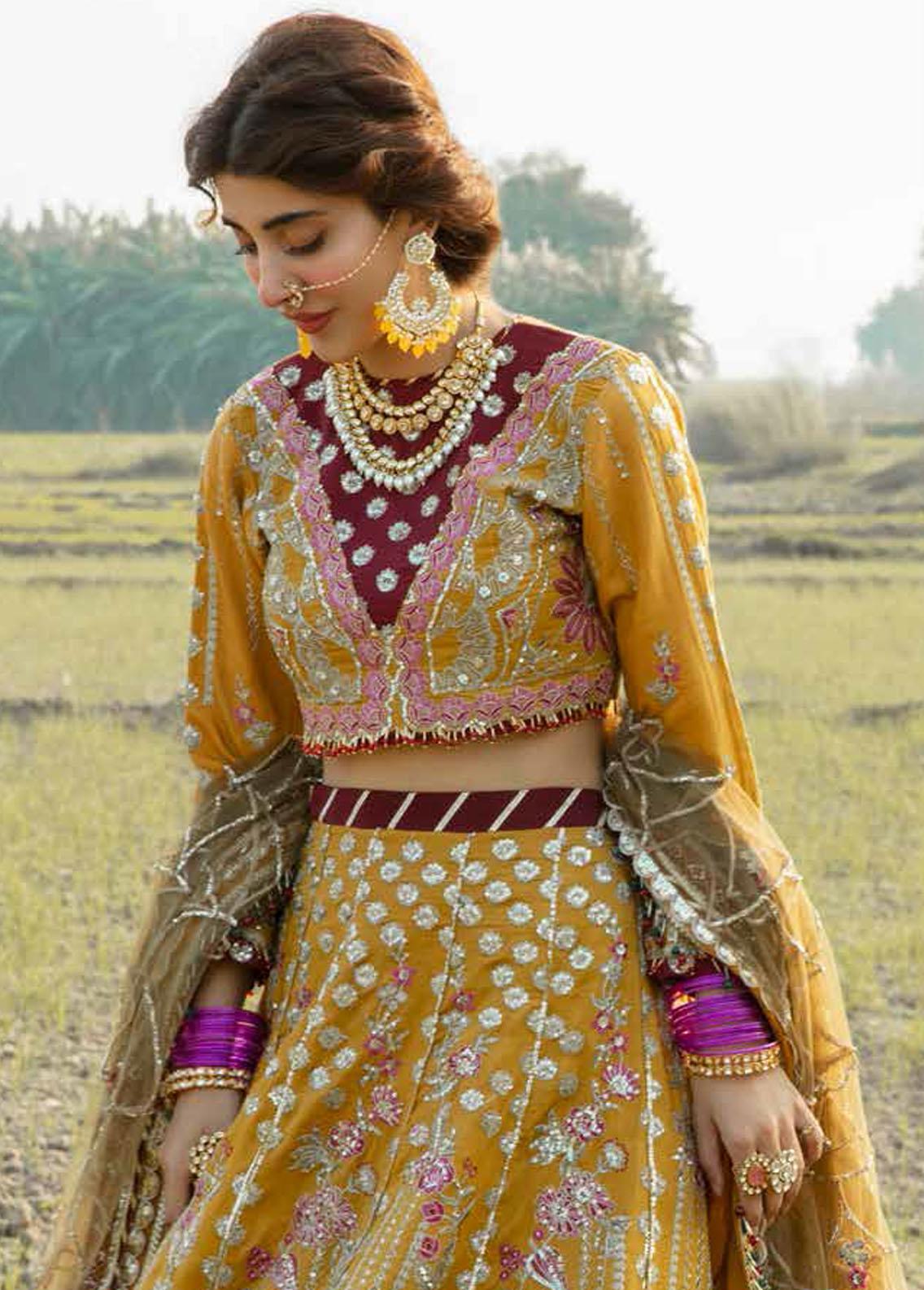 Alif by AJR Couture Embroidered Raw Silk Suits Unstitched 3 Piece AJR22GK AGK-06 Afreen - Wedding Collection