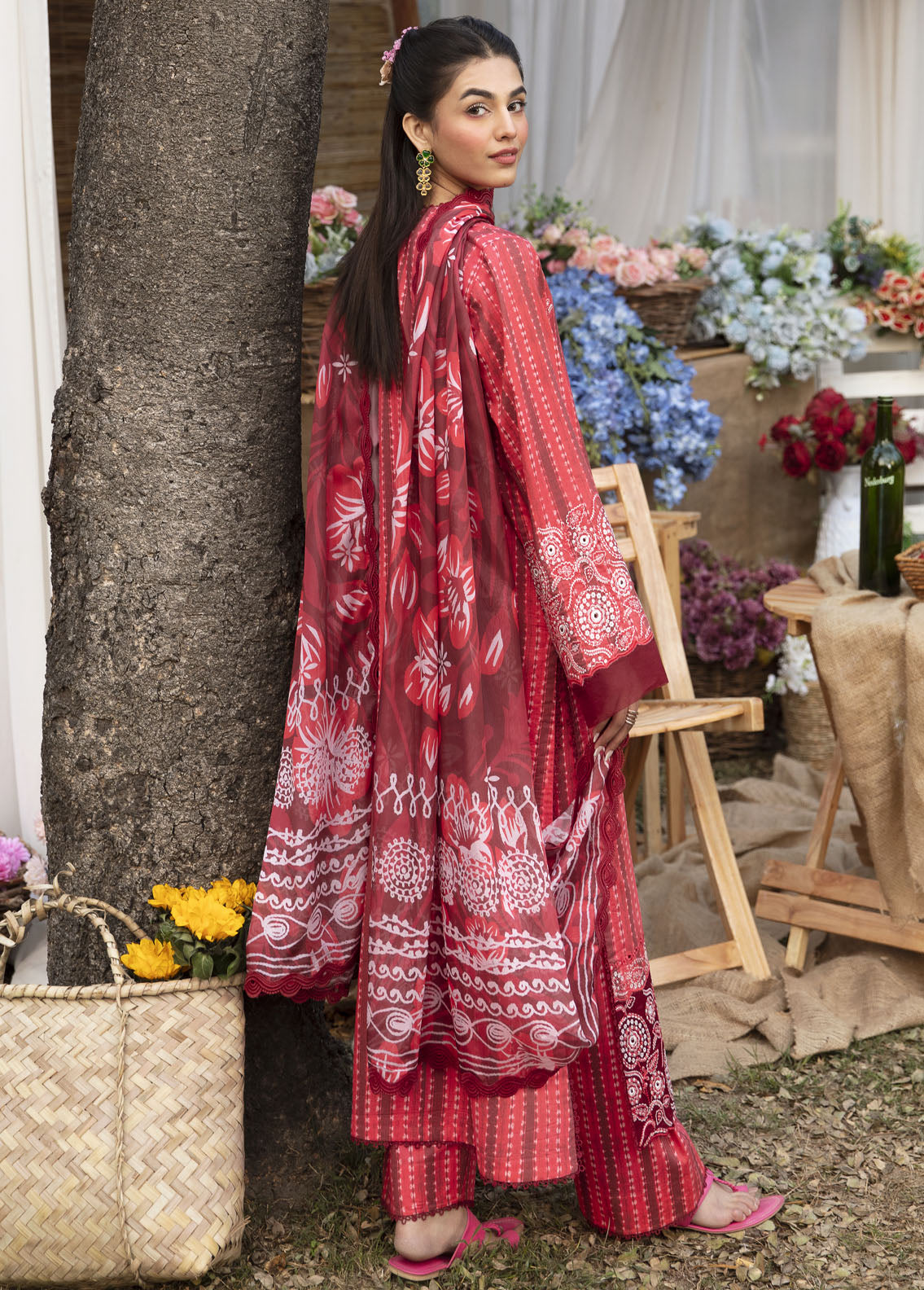 Ayzel By Afrozeh Embroidered Lawn Suits Unstitched 3 Piece AAF24SD AZL-V1-05 Cardinal - Summer Collection