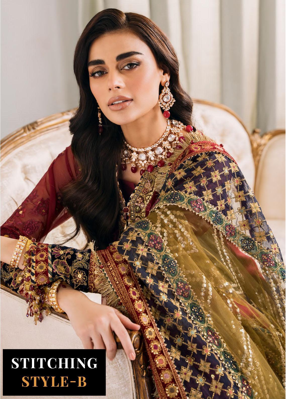 Chantelle By Baroque Embroidered Chiffon Suits Unstitched 3 Piece BQ24CH EC 07 - Luxury Collection