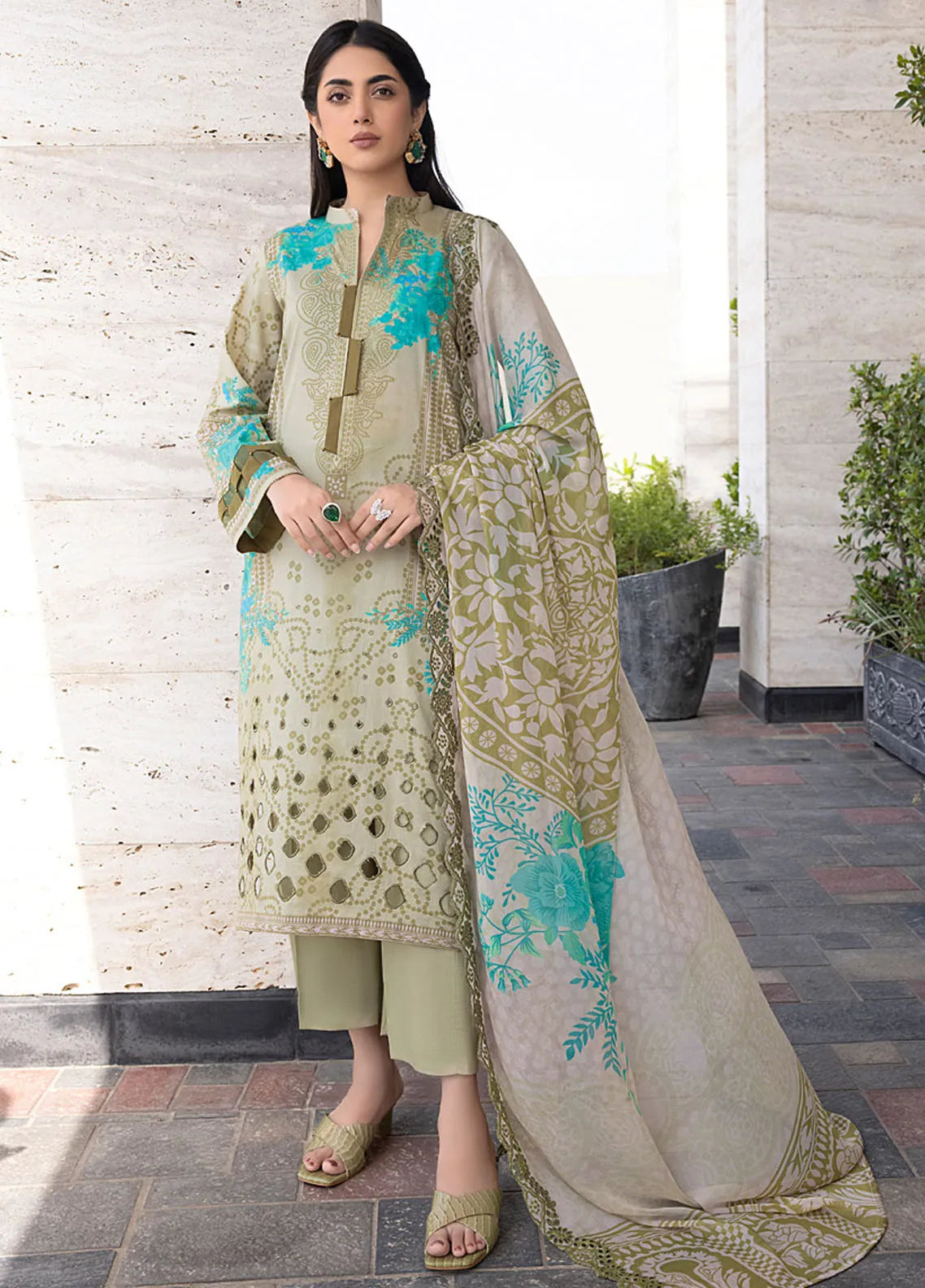 Charizma Embroidered Lawn Suit Unstitched 3 Piece CRZ24C3 CC-28 - Summer Collection