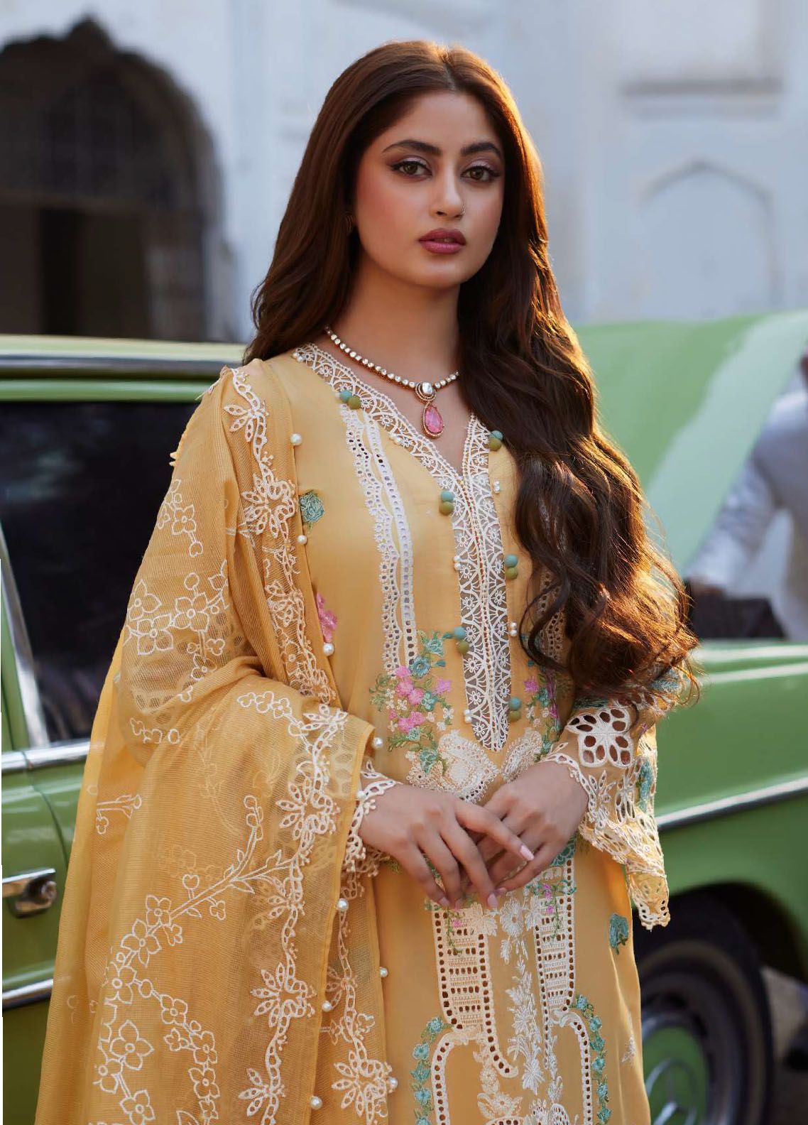 Elaf Embroidered Suits Unstitched 3 Piece EF24EE D-02B Dania - Summer Collection