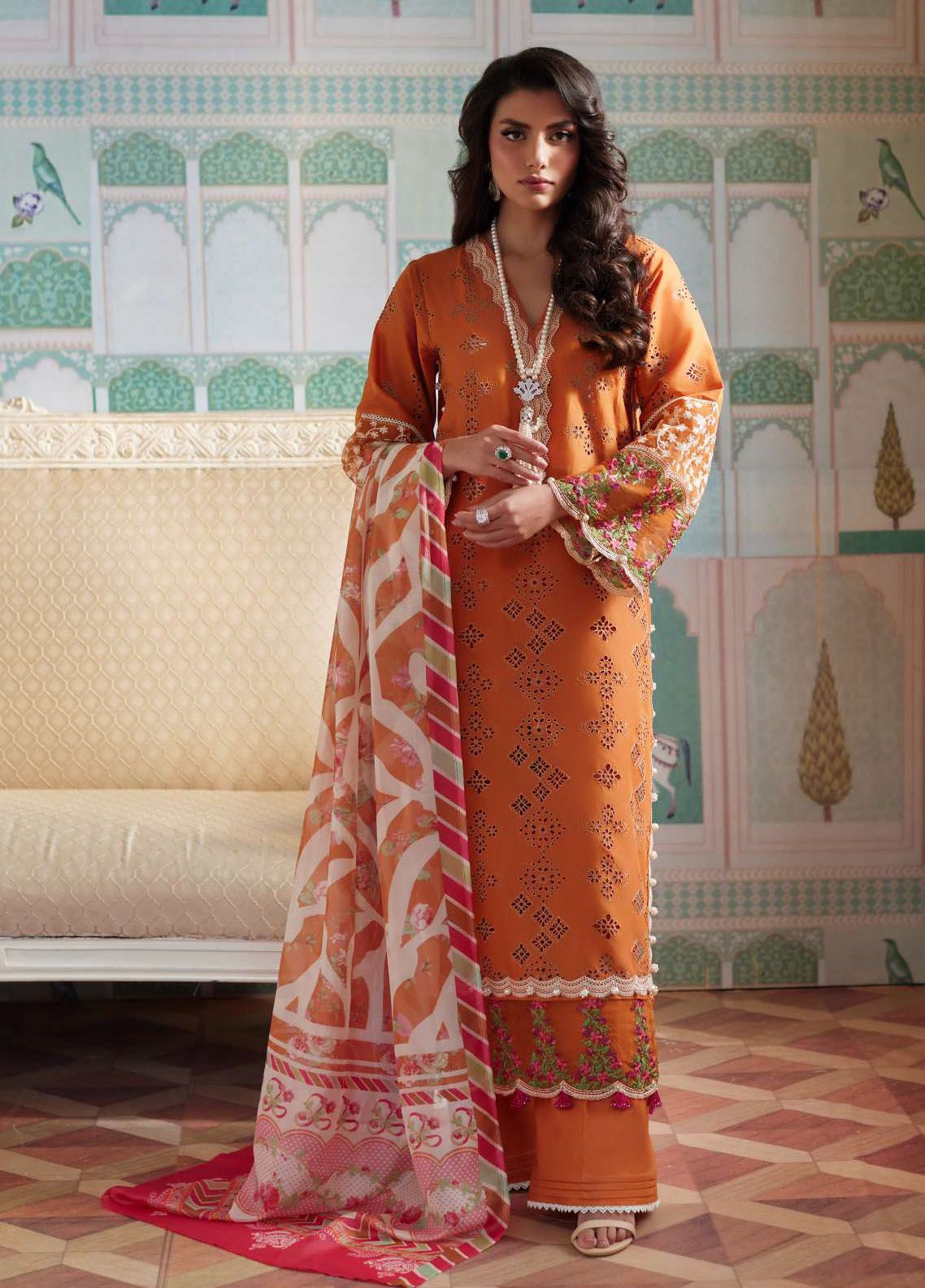 Elaf Embroidered Suits Unstitched 3 Piece EF24EE D-09 Elnaz - Summer Collection