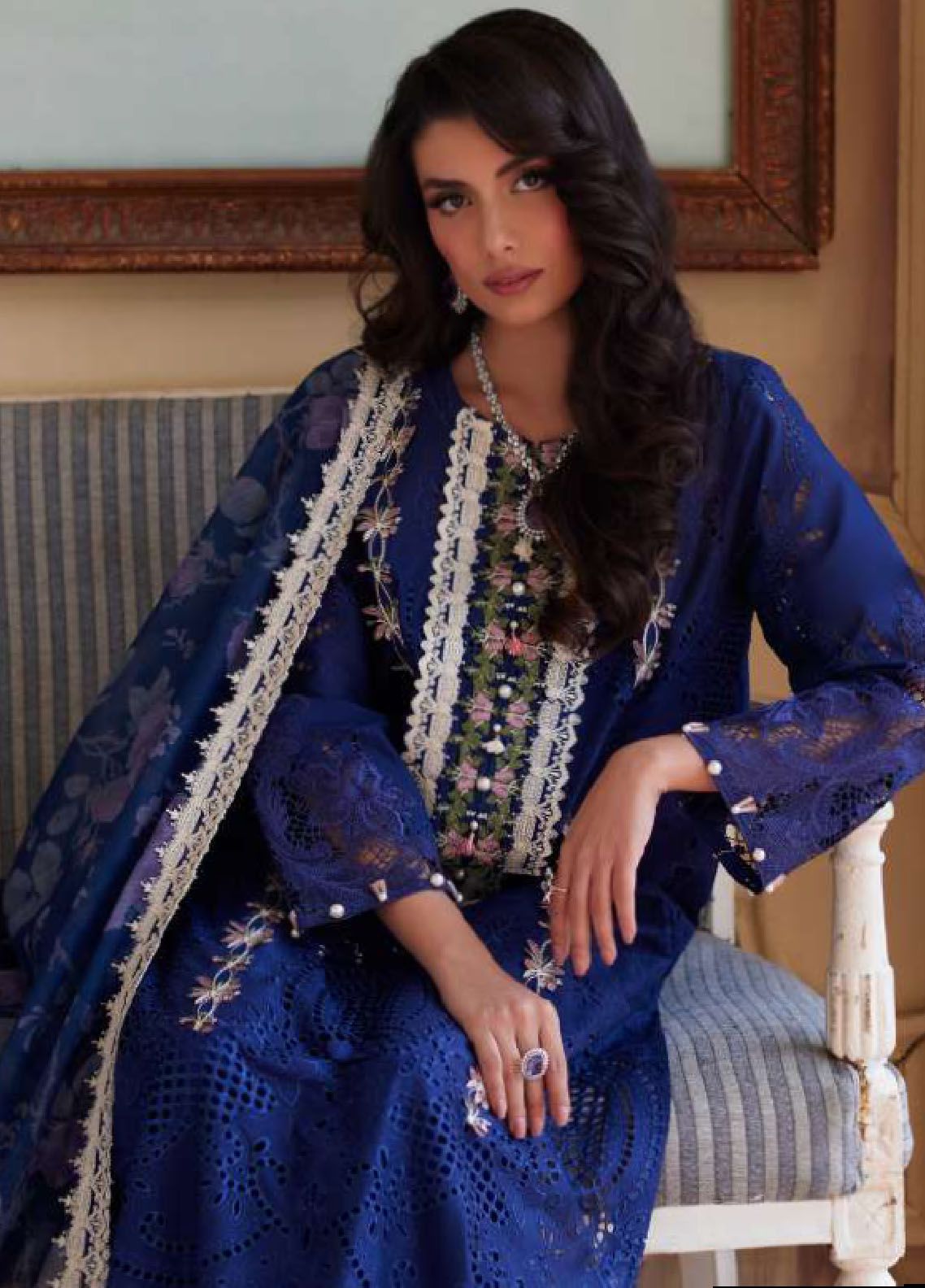 Elaf Embroidered Suits Unstitched 3 Piece EF24EE D-10 Yalina - Summer Collection