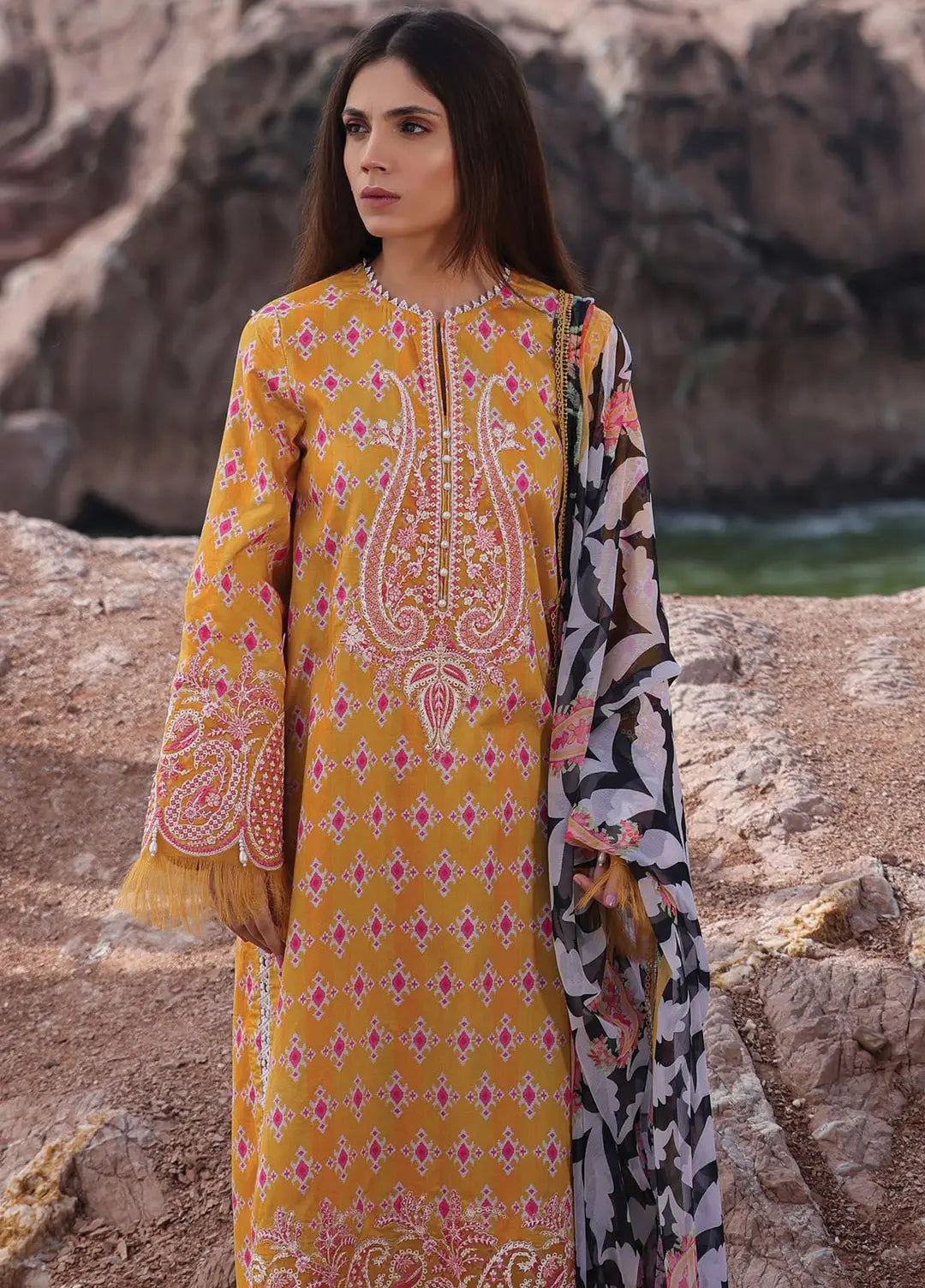Tropicana by Ayzel Embroidered Lawn Suits Unstitched 3 Piece AAF24TP D-10 Meline - Summer Collection